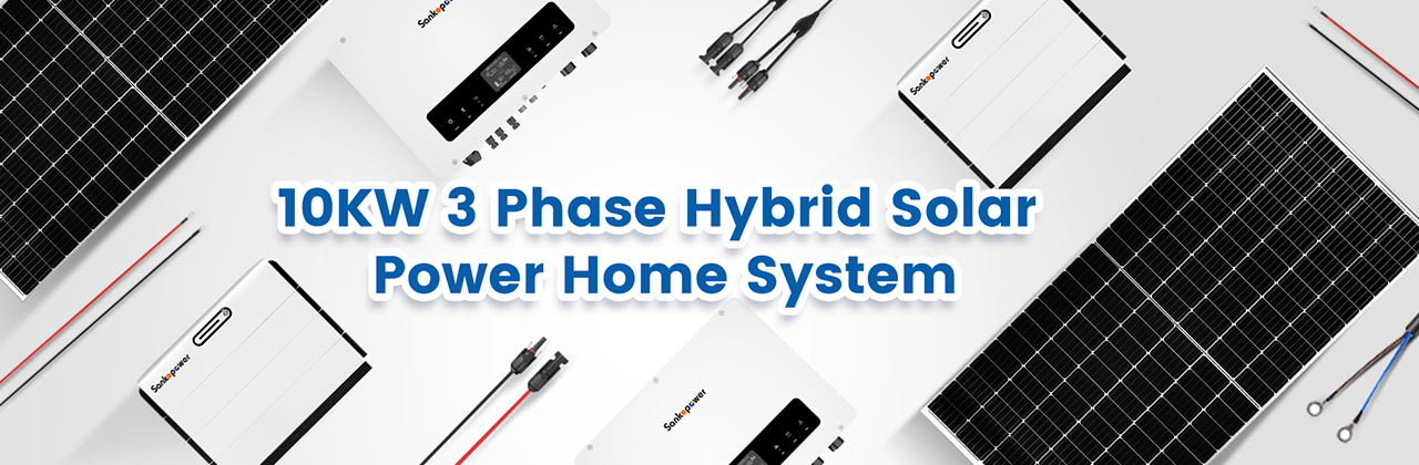 10KW Three Phase Hybrid  Solar Power Home System with 10KWh High Battery